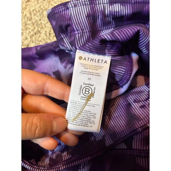 NEW Athleta Rainier Printed Tight Leggings High-Rise Drawstring Plush SuperSonic - Picture 10 of 14